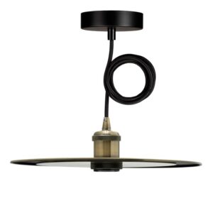 BAILEY - BAI Lampe suspension Set DIY Slim Abat-jour Bronze Antique Douille Retro E27 3M - 143876