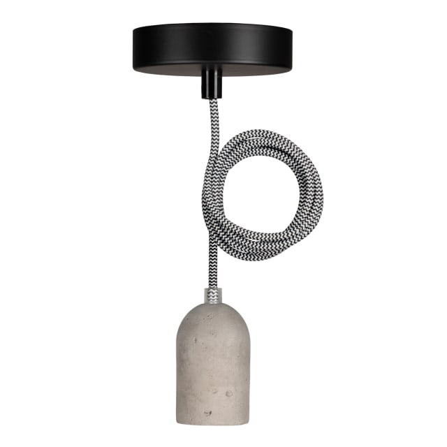 BAILEY - BAI suspension Bern E27 Béton 1.5M Câble Noir/Blanc 2x0.75 Rosace Noir 60W - 141473 BAILEY - BAI suspension Bern E27 Béton 1.5M Câble Noir/Blanc 2x0.75 Rosace Noir 60W - 141473