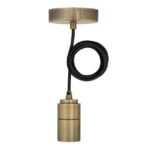 BAILEY - BAI suspension Lyon E27 Alu Bronze 1.5M Câble Noir 2x0.75 Rosace 60W - 141480