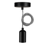 BAILEY - BAI suspension Reno E27 Noir 1.5M Câble Noir/Blanc 2x0.75 Rosace 60W - 141478