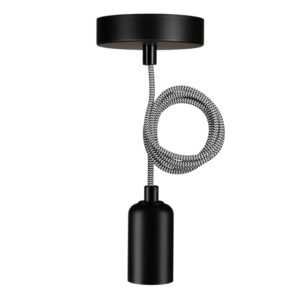 BAILEY - BAI suspension Reno E27 Noir 1.5M Câble Noir/Blanc 2x0.75 Rosace 60W - 141478