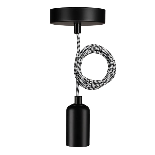 BAILEY - BAI suspension Reno E27 Noir 1.5M Câble Noir/Blanc 2x0.75 Rosace 60W - 141478 BAILEY - BAI suspension Reno E27 Noir 1.5M Câble Noir/Blanc 2x0.75 Rosace 60W - 141478