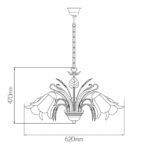 FANTASIA - ASPER - 5x E14 - acier / verre - max 40W - dia 620mm x 400-870mm - noir / blanc - 3403305 – Image 2