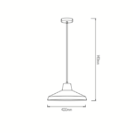 FANTASIA - KANGA pendule - E27 - max 60W - acier - dia 400mm x 1410mm - cuivre / blanc - 3432093 – Image 2