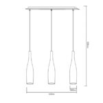 FANTASIA - KIRINA - 3x E27 - acier / verre - 575mm x 1200mm - acier brossé / verre blanc - 3410081 – Image 2