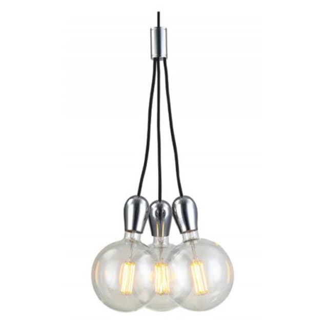 FANTASIA - KOBAR - 3x E27 - max 60W - dia 340mm x 2100mm - noir / chromé - 3416221 FANTASIA - KOBAR - 3x E27 - max 60W - dia 340mm x 2100mm - noir / chromé - 3416221