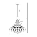 FANTASIA - KOBAR - 7x E27 - max 60W - dia 460mm x 2100mm - noir / noir - 3416233 – Image 2