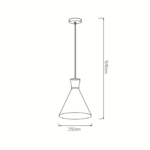 FANTASIA - KONO pendule - E27 - max 60W - acier - dia 250mm x 1545mm - cuivre / blanc - 3432032 – Image 2