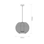 FANTASIA - LUNKI - 1x E27 - acier / verre - max 60W - d 500mm x 1200mm - noir / verre blanc - 3410117 – Image 2