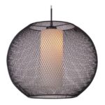 FANTASIA - LUNKI - 1x E27 - acier / verre - max 60W - d 500mm x 1200mm - noir / verre blanc - 3410117