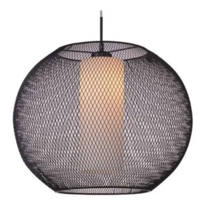 FANTASIA - LUNKI - 1x E27 - acier / verre - max 60W - d 500mm x 1200mm - noir / verre blanc - 3410117
