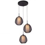 FANTASIA - LUNKI - 3x E27 - acier / verre - max 60W - d 470mm x 1200mm - noir / verre blanc - 3410116