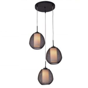 FANTASIA - LUNKI - 3x E27 - acier / verre - max 60W - d 470mm x 1200mm - noir / verre blanc - 3410116