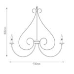 FANTASIA - MARQUIS - 8x E14 - acier - 40W - dia 930mm x 835mm - noir antique - 3416186 – Image 2