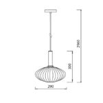 FANTASIA - OONAH - 1x E27 - max 60W - 290mm x 300mm - câble noir 3m - noir / or - 3432135 – Image 2