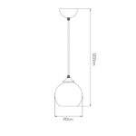 FANTASIA - ROGODO - 1x E27 - acier / verre - max 60W - dia 140mm x 1200mm - noir/ gris fumé - 3416197 – Image 2