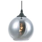 FANTASIA - ROGODO - 1x E27 - acier / verre - max 60W - dia 140mm x 1200mm - noir/ gris fumé - 3416197