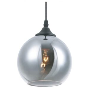 FANTASIA - ROGODO - 1x E27 - acier / verre - max 60W - dia 140mm x 1200mm - noir/ gris fumé - 3416197