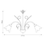 FANTASIA - SURYA - 5x E14 - acier / verre - 40W - dia 677mm x 401mm - blanc antique - 3416155 – Image 2