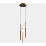 LEDS-C4 - PENDANT CANDLE TRIPLEX 3 X LED 9.4 SATIN GOLD - 00-6021-27-27