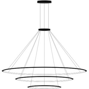 LEDS-C4 - Pendant Circular Downward 3 Rings (ø2000 ø1200 ø600) LED 223.5W 3000K Black - CS4H-00W9AZOU05