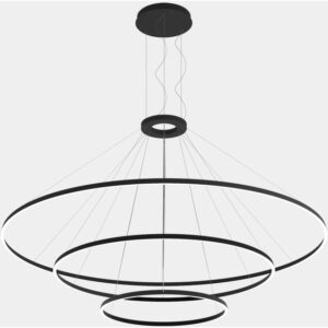 LEDS-C4 - Pendant Circular Downward 3 Rings (ø3000 ø2000 ø1200) LED 326.4W 3000K Black - CS4G-00W9AZDU05