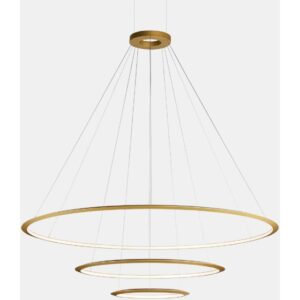 LEDS-C4 - Pendant Circular Inward 3 Rings (ø3000 ø2000 ø1200) LED 326.4W 4000K Gold - CD4G-00X9AZDUEF