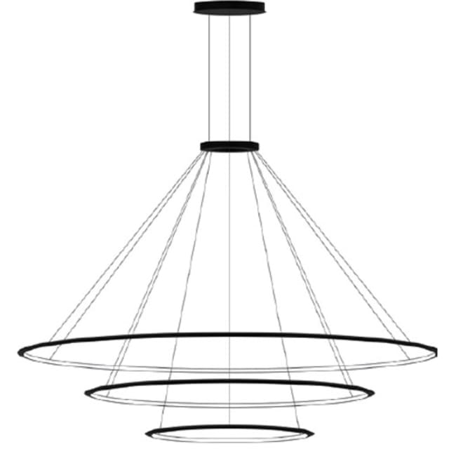 LEDS-C4 - Pendant Circular Outward 3 Rings (ø2000 ø1200 ø600) LED 223.5W 2700K Black - CF4H-00V9AZOU05 LEDS-C4 - Pendant Circular Outward 3 Rings (ø2000 ø1200 ø600) LED 223.5W 2700K Black - CF4H-00V9AZOU05