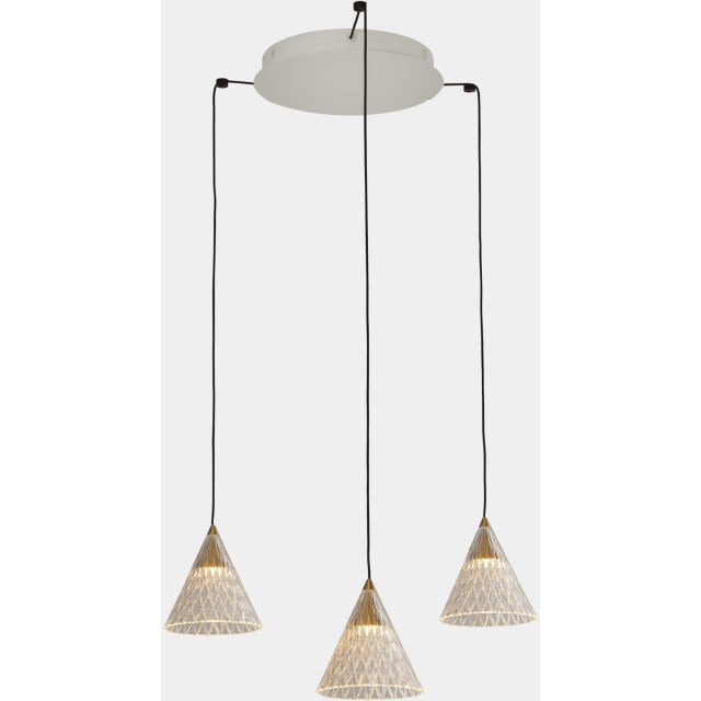 LEDS-C4 - Pendant Veneto Surfaced 3 Bodies LED 15W 2700K 0-10V Gold White 804lm - 15-7602-14-DO LEDS-C4 - Pendant Veneto Surfaced 3 Bodies LED 15W 2700K 0-10V Gold White 804lm - 15-7602-14-DO