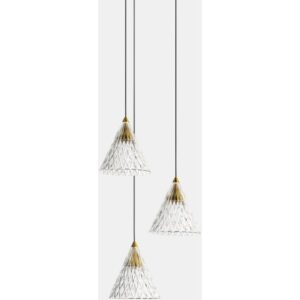 LEDS-C4 - Pendant Veneto Surfaced 3 Bodies LED 24W 2700K 0-10V Gold Black 268lm - 15-7602-60-DO