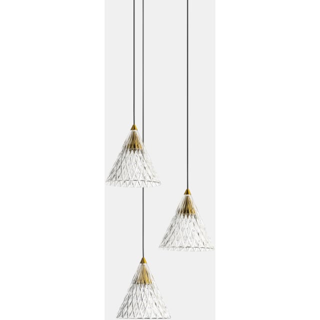 LEDS-C4 - Pendant Veneto Surfaced 3 Bodies LED 24W 2700K 0-10V Gold White 268lm - 15-7590-60-DO LEDS-C4 - Pendant Veneto Surfaced 3 Bodies LED 24W 2700K 0-10V Gold White 268lm - 15-7590-60-DO