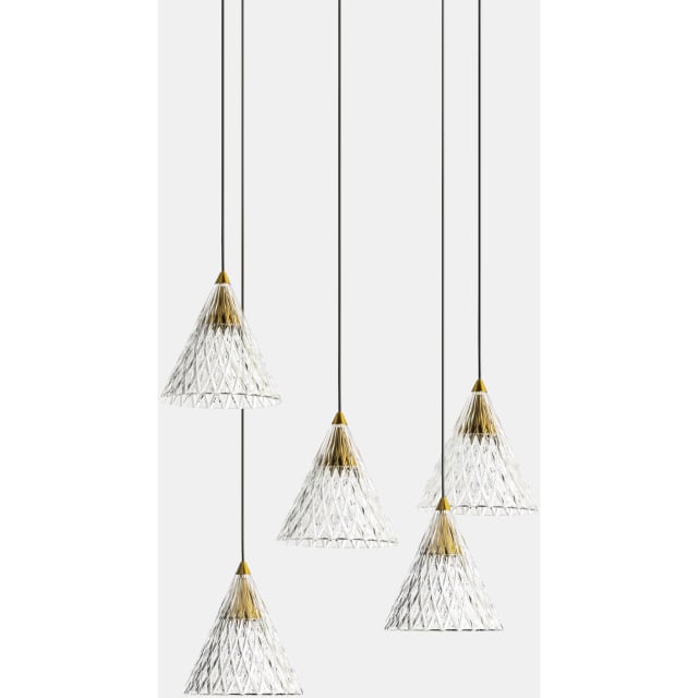 LEDS-C4 - Pendant Veneto Surfaced 5 Bodies LED 40W 2700K 0-10V Gold Black 268lm - 15-7604-60-DO LEDS-C4 - Pendant Veneto Surfaced 5 Bodies LED 40W 2700K 0-10V Gold Black 268lm - 15-7604-60-DO