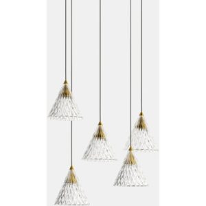 LEDS-C4 - Pendant Veneto Surfaced 5 Bodies LED 40W 2700K 0-10V Gold Gold 268lm - 15-7592-DL-DO