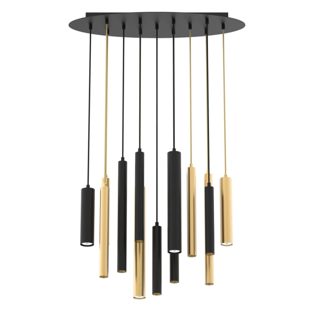 PSM LIGHTING - BACH suspension - base ovale avec 13 suspensions - avec driver LED noir texture - 4977.13.LED.2M.NW PSM LIGHTING - BACH suspension - base ovale avec 13 suspensions - avec driver LED noir texture - 4977.13.LED.2M.NW