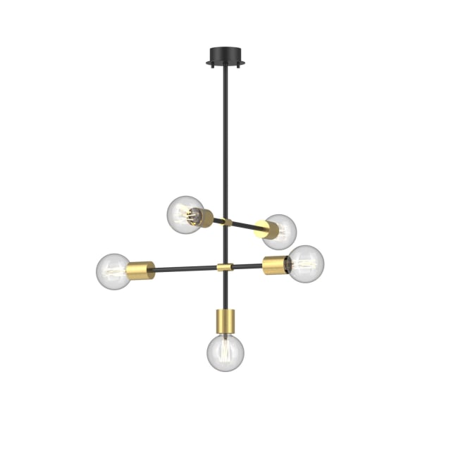 PSM LIGHTING - CLEO suspension sur tige avec rosace apparente - fixe laiton satin - 1529.5.E27.16 PSM LIGHTING - CLEO suspension sur tige avec rosace apparente - fixe laiton satin - 1529.5.E27.16