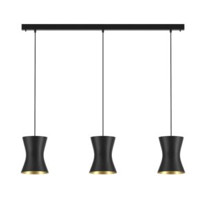 PSM LIGHTING - Clara blanc-dorée int./blanc suspension-fixe-avec 3x Clara Ø205 sur base - 3416.3.49.TX1