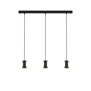 PSM LIGHTING - Clara blanc mat texture/blanc suspension-fixe-avec 3x Clara Ø75 sur base Ju - 3412.3.1M.TX1