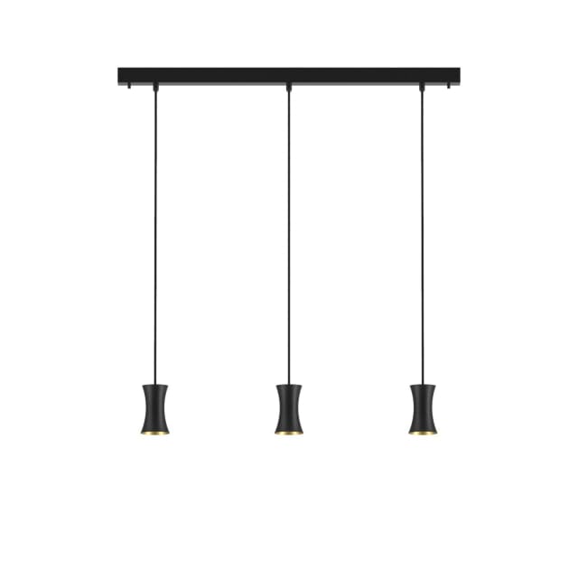 PSM LIGHTING - Clara noir-dorée int./noir suspension-fixe-avec 3x Clara Ø75 sur base Jub - 3412.3.29.TX2 PSM LIGHTING - Clara noir-dorée int./noir suspension-fixe-avec 3x Clara Ø75 sur base Jub - 3412.3.29.TX2