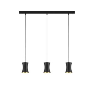 PSM LIGHTING - Clara noir texture/noir suspension-fixe-avec 3x Clara Ø120 sur base Juba - 3414.3.2M.TX2