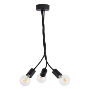 PSM LIGHTING - FLEX suspension - rond - orientable - avec tube flexible noir texture - 1472.3.2M