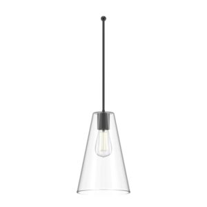 PSM LIGHTING - ICONIC suspension avec rotule - tige raccourcissable noir texture / transparent - 4612.G.E27.2M.TR