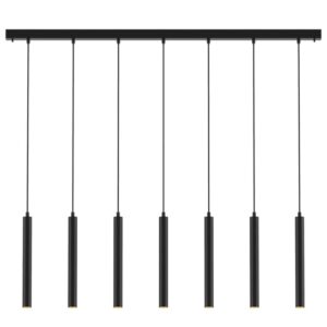 PSM LIGHTING - Jacob noir-or/messing suspension-avec 7x Jacob sur base Juba-avec driver - 1924.7.216.TXM.NW