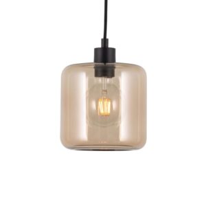 PSM LIGHTING - Manon bronze/blanc/blanc mat texture suspension-rond-avec 2m de câble texti - 5120.N.1M.BZ.TX1
