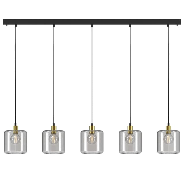PSM LIGHTING - Manon noir-or/transparent/noir suspension-avec 5x 1 PSM LIGHTING - Manon noir-or/transparent/noir suspension-avec 5x 1