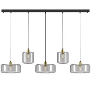 PSM LIGHTING - Manon noir-or/transparent/noir suspension-avec 5x 1