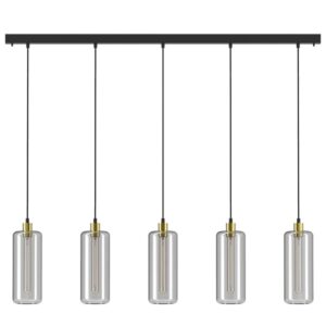 PSM LIGHTING - Manon noir texture/bronze/noir suspension-avec 5x 1