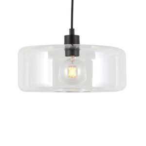 PSM LIGHTING - Manon transparent/dorée/laiton satin suspension-rond-avec 2m de câble texti - 5115.Q.16.TR.TX4