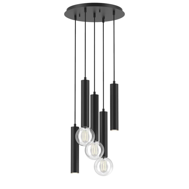 PSM LIGHTING - Mero noir texture/noir suspension-rond-avec 5x Mero sur base Rondobox - 1916.5.2M.TX2.CW PSM LIGHTING - Mero noir texture/noir suspension-rond-avec 5x Mero sur base Rondobox - 1916.5.2M.TX2.CW