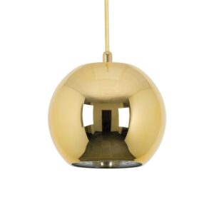 PSM LIGHTING - Moby gold coat/messing/laiton satin suspension-avec 2m de câble textile et ar - 4970.B.E27.16.GC.TXM