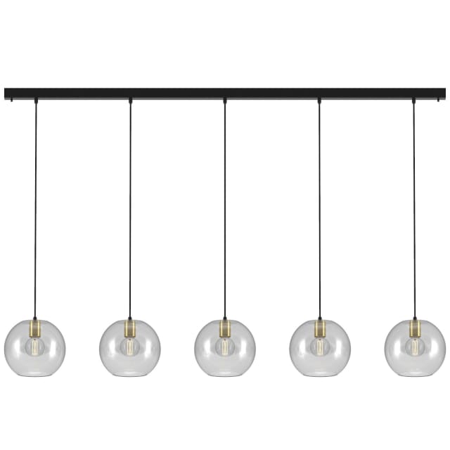 PSM LIGHTING - Moby noir-or/transparent/messing suspension-avec 5x Moby Ø250-1 PSM LIGHTING - Moby noir-or/transparent/messing suspension-avec 5x Moby Ø250-1